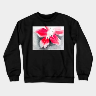 Pink and Red Tulip Watercolor Painting Crewneck Sweatshirt